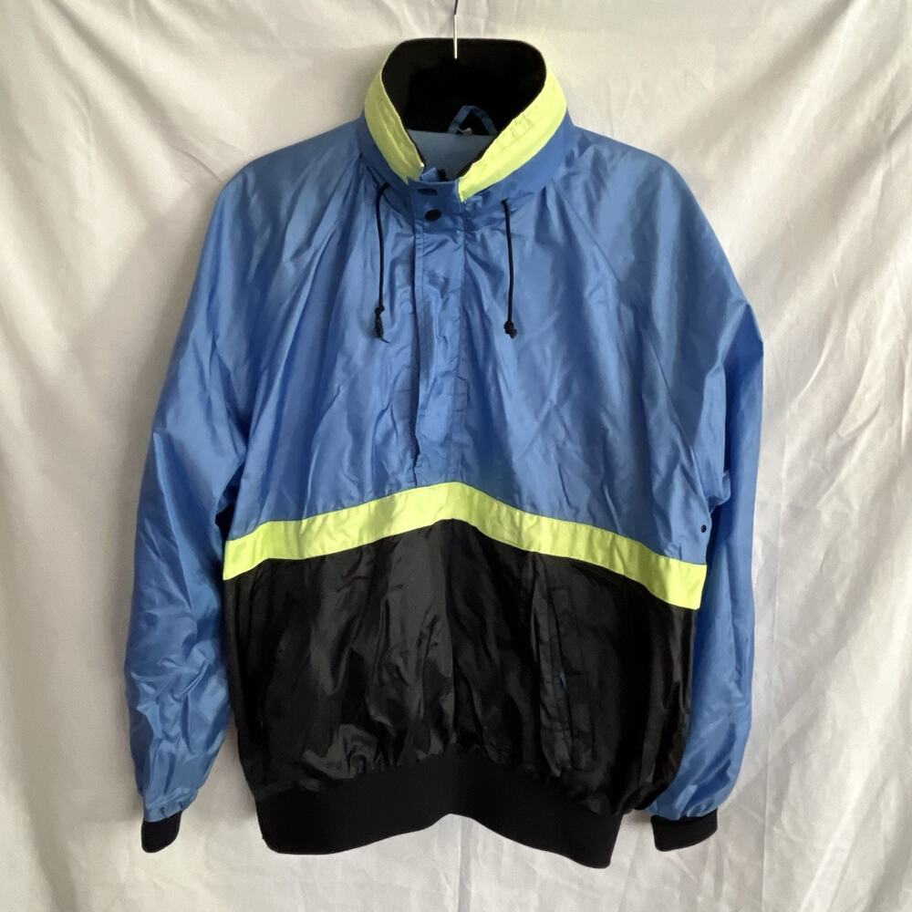 vtg 90s colorblock windbreaker jacket Hot Stuff by Ourageous size XL